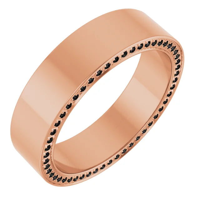 Round Eternity Front Edged Accented Full Eternity Bold Band