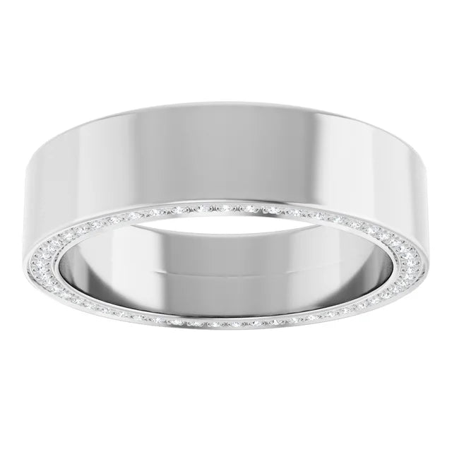 Round Eternity Front Edged Accented Full Eternity Bold Band
