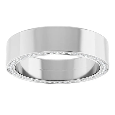Round Eternity Front Edged Accented Full Eternity Bold Band