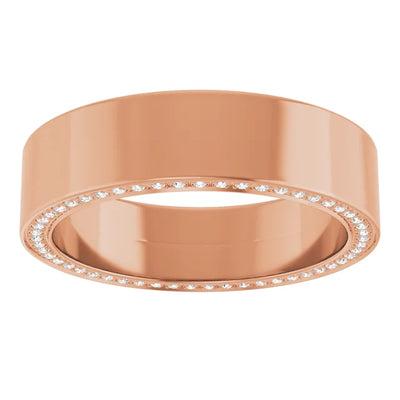 Round Eternity Front Edged Accented Full Eternity Bold Band