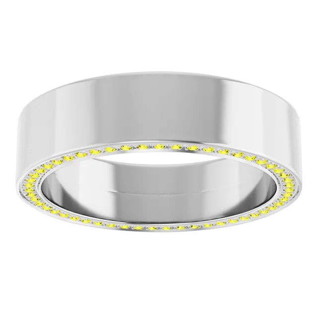 Round Eternity Front Edged Accented Full Eternity Bold Band