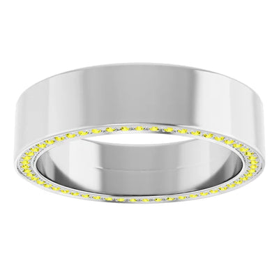 Round Eternity Front Edged Accented Full Eternity Bold Band