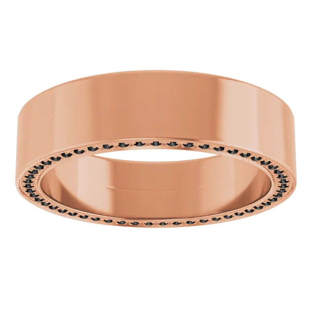 Round Eternity Front Edged Accented Full Eternity Bold Band
