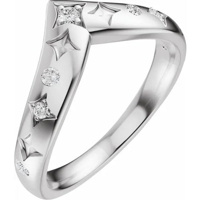 Star Etched Contour Bold Band
