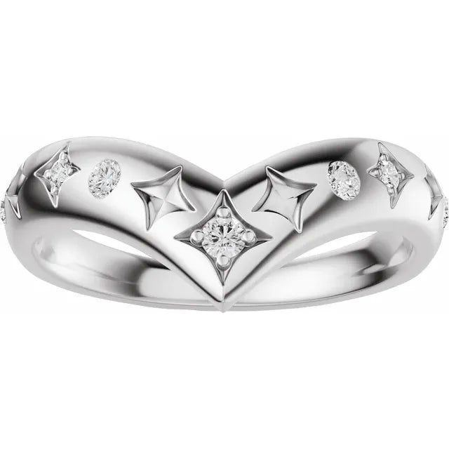 Star Etched Contour Bold Band