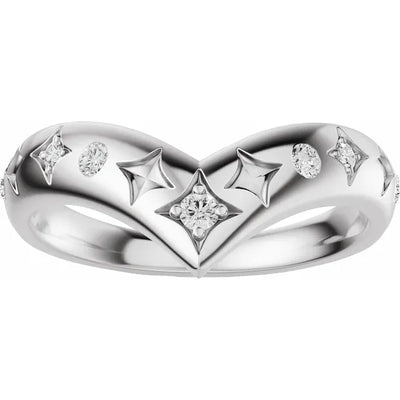 Star Etched Contour Bold Band