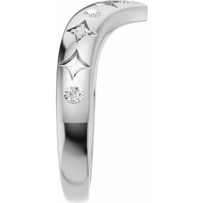 Star Etched Contour Bold Band