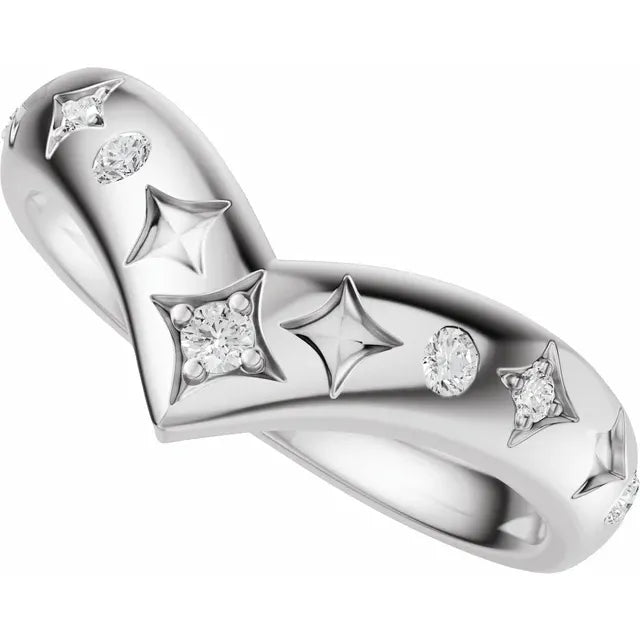 Star Etched Contour Bold Band