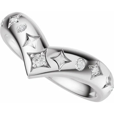 Star Etched Contour Bold Band