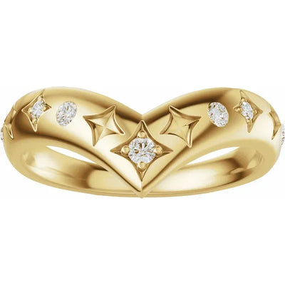 Star Etched Contour Bold Band
