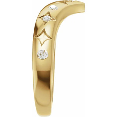Star Etched Contour Bold Band
