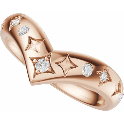 Star Etched Contour Bold Band