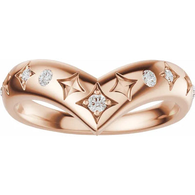 Star Etched Contour Bold Band