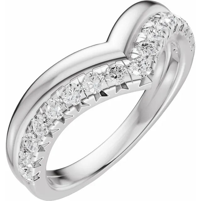 Double Layered Pave Contour Bold Band