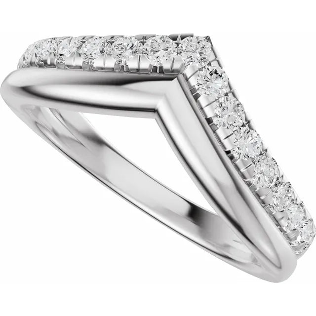 Double Layered Pave Contour Bold Band