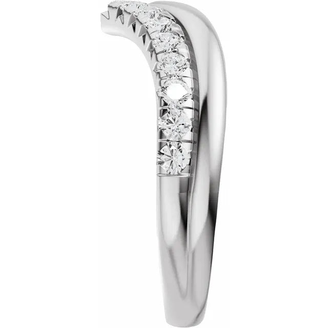 Double Layered Pave Contour Bold Band