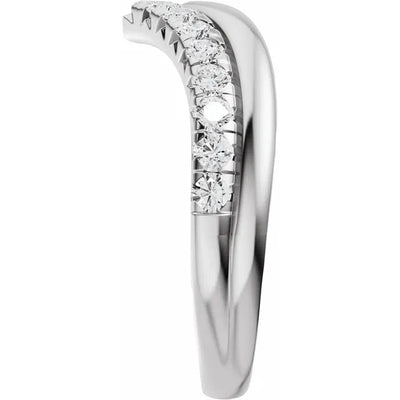 Double Layered Pave Contour Bold Band