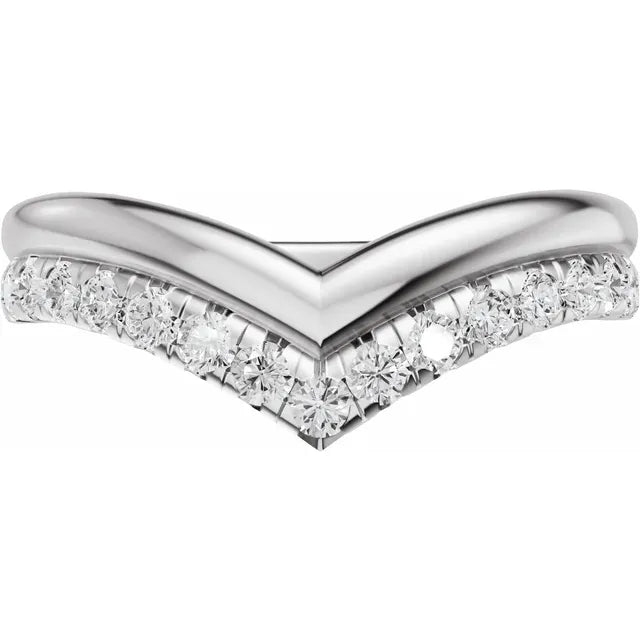 Double Layered Pave Contour Bold Band