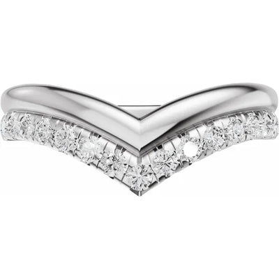 Double Layered Pave Contour Bold Band