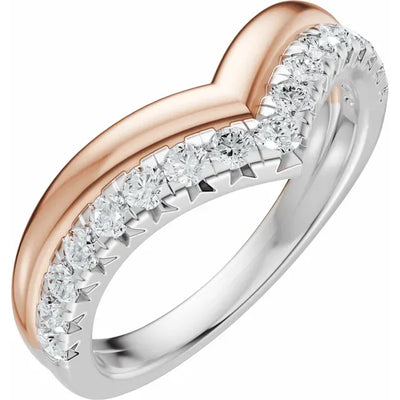 Double Layered Pave Contour Bold Band
