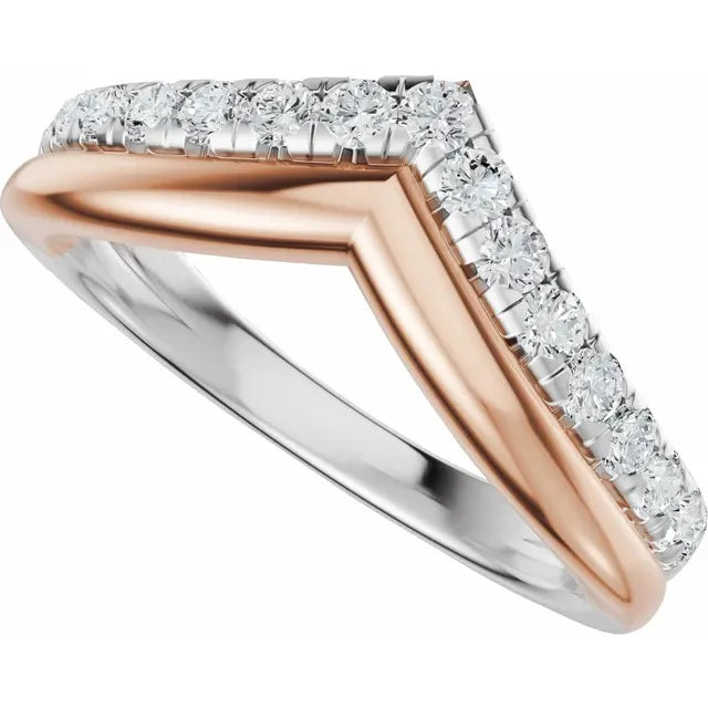 Double Layered Pave Contour Bold Band