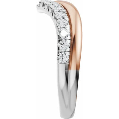 Double Layered Pave Contour Bold Band