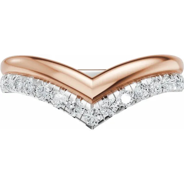 Double Layered Pave Contour Bold Band