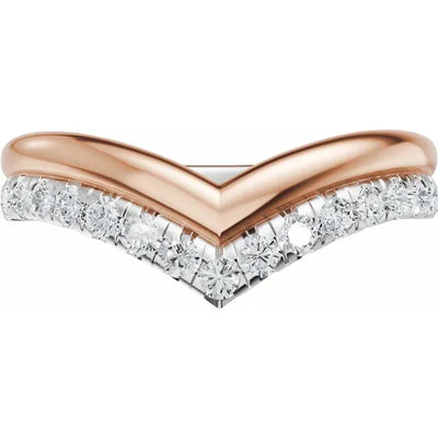 Double Layered Pave Contour Bold Band