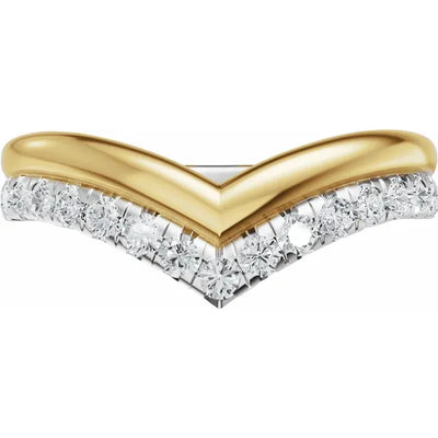 Double Layered Pave Contour Bold Band