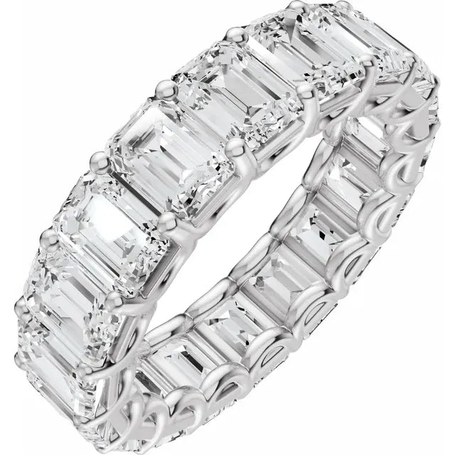 Emerald Gemstones Full Eternity Bold Band