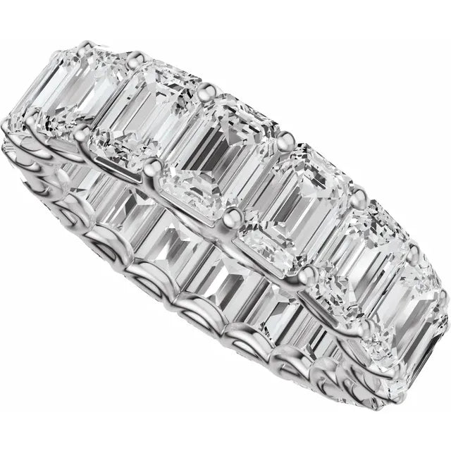 Emerald Gemstones Full Eternity Bold Band