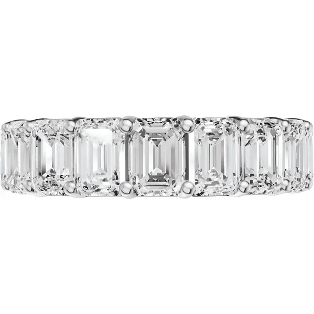 Emerald Gemstones Full Eternity Bold Band