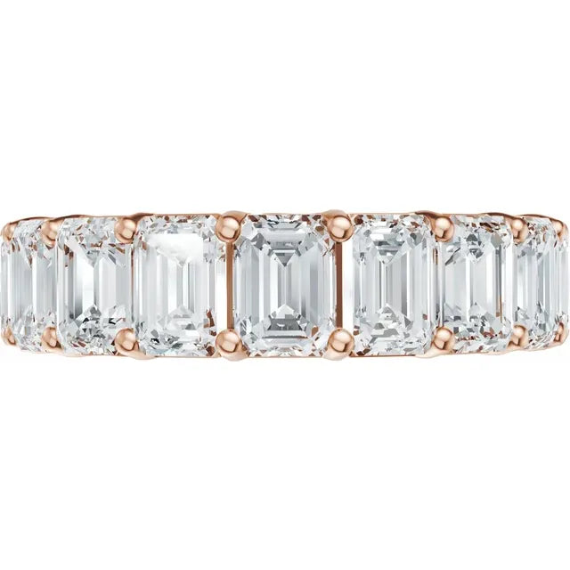 Emerald Gemstones Full Eternity Bold Band