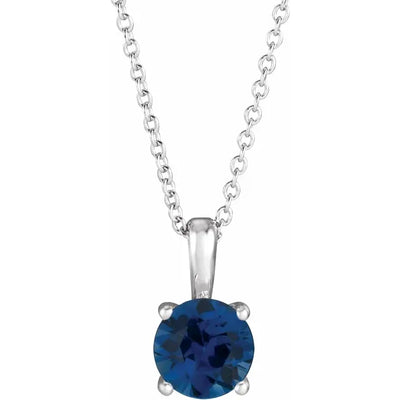 Round Center 4 Prong Scroll Style Pendant and Necklace