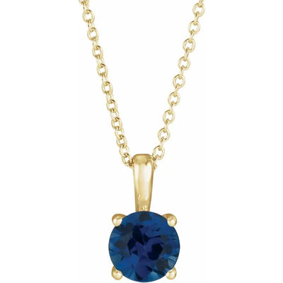 Round Center 4 Prong Scroll Style Pendant and Necklace