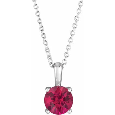 Round Center 4 Prong Scroll Style Pendant and Necklace