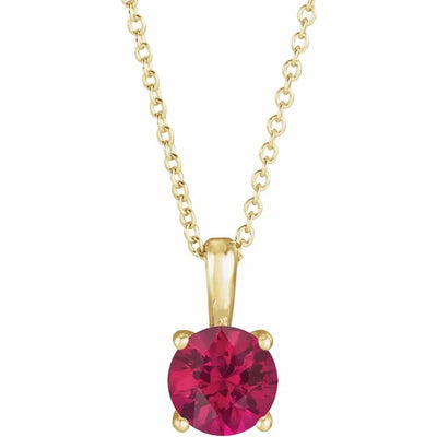 Round Center 4 Prong Scroll Style Pendant and Necklace