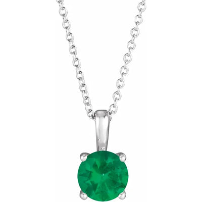 Round Center 4 Prong Scroll Style Pendant and Necklace