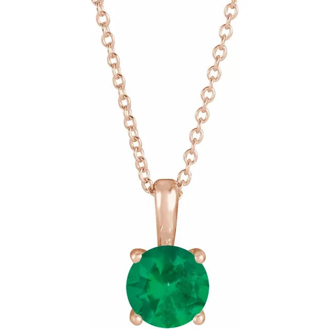 Round Center 4 Prong Scroll Style Pendant and Necklace
