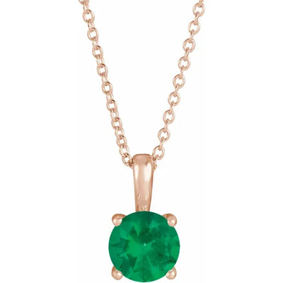 Round Center 4 Prong Scroll Style Pendant and Necklace