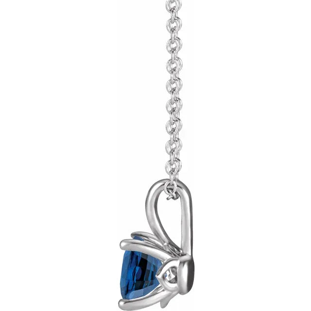 Round Center 4 Prong Scroll Style Pendant and Necklace