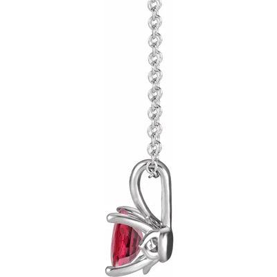 Round Center 4 Prong Scroll Style Pendant and Necklace