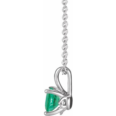 Round Center 4 Prong Scroll Style Pendant and Necklace