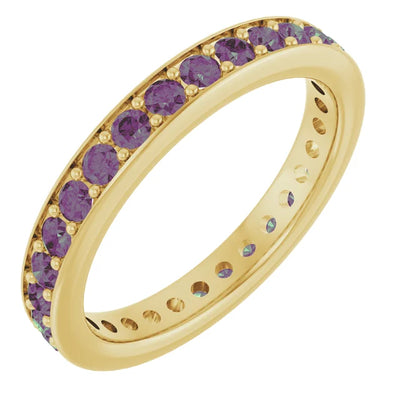 Prestine Gemstones Full Eternity Channel Set Wedding & Anniversary Band