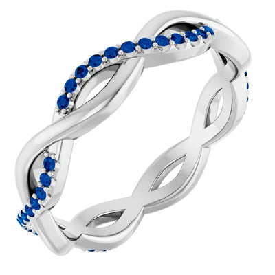 Prestine Gemstones Full Eternity Infinity Gems & Plain Band