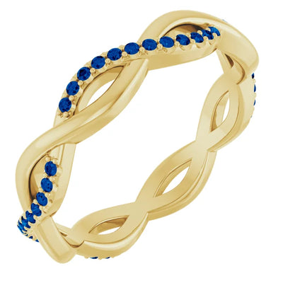 Prestine Gemstones Full Eternity Infinity Gems & Plain Band