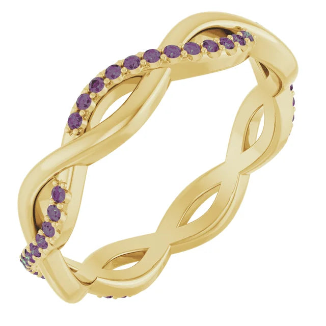 Prestine Gemstones Full Eternity Infinity Gems & Plain Band
