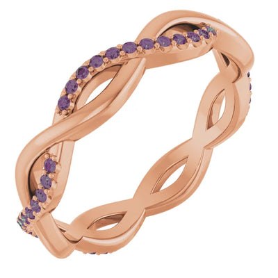 Prestine Gemstones Full Eternity Infinity Gems & Plain Band
