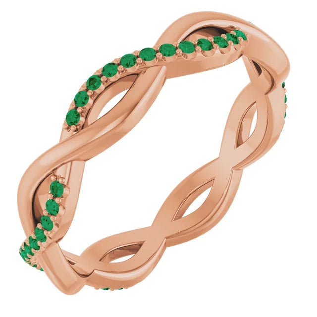 Prestine Gemstones Full Eternity Infinity Gems & Plain Band