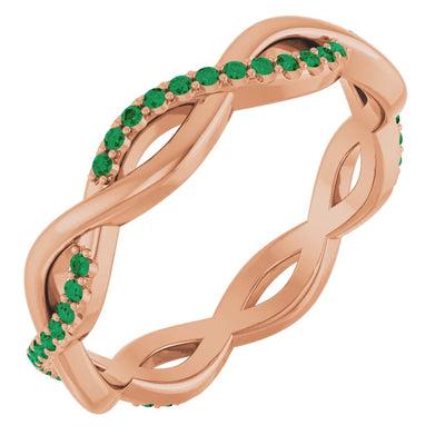 Prestine Gemstones Full Eternity Infinity Gems & Plain Band